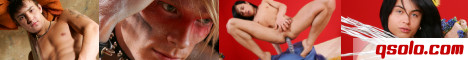 Qsolo.com: This little prankster thinks 
only about touching his rod being left alone. He licks his moist lips with his little red 
tongue. Finishing his Pepsi he thrusts the bottle right into the throat and then into his 
ass. The bottle is dry and hardly makes any progress.